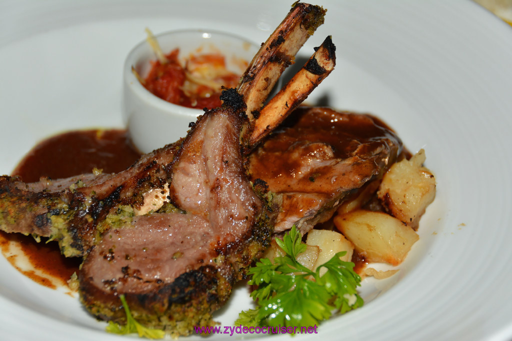 682: Carnival Miracle Alaska Cruise, Juneau, MDR Dinner, Broiled Australian Lamb Chop