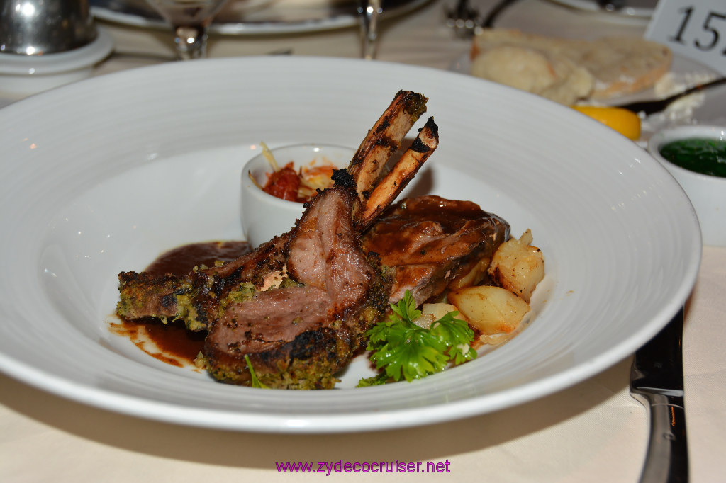 685: Carnival Miracle Alaska Cruise, Juneau, MDR Dinner, Broiled Australian Lamb Chop