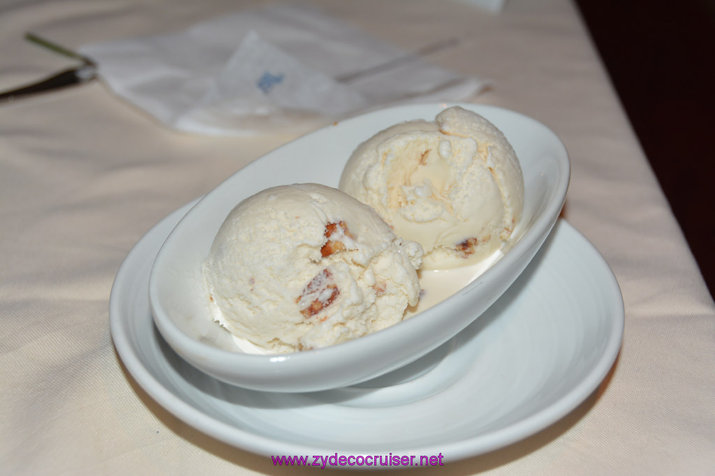 691: Carnival Miracle Alaska Cruise, Juneau, MDR Dinner, Butter Pecan Ice Cream 