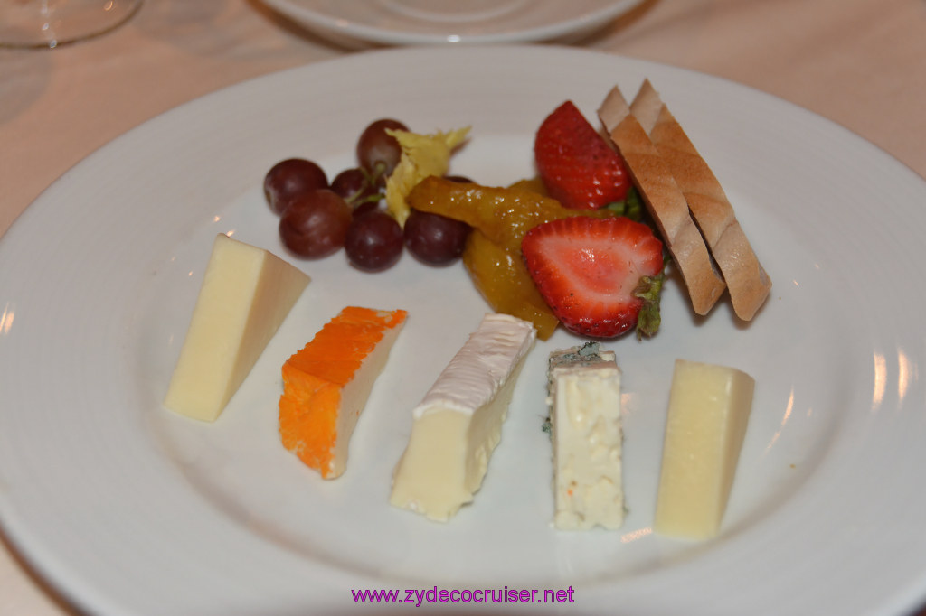 567: Carnival Miracle Alaska Cruise, Ketchikan, MDR Dinner, Cheese Plate