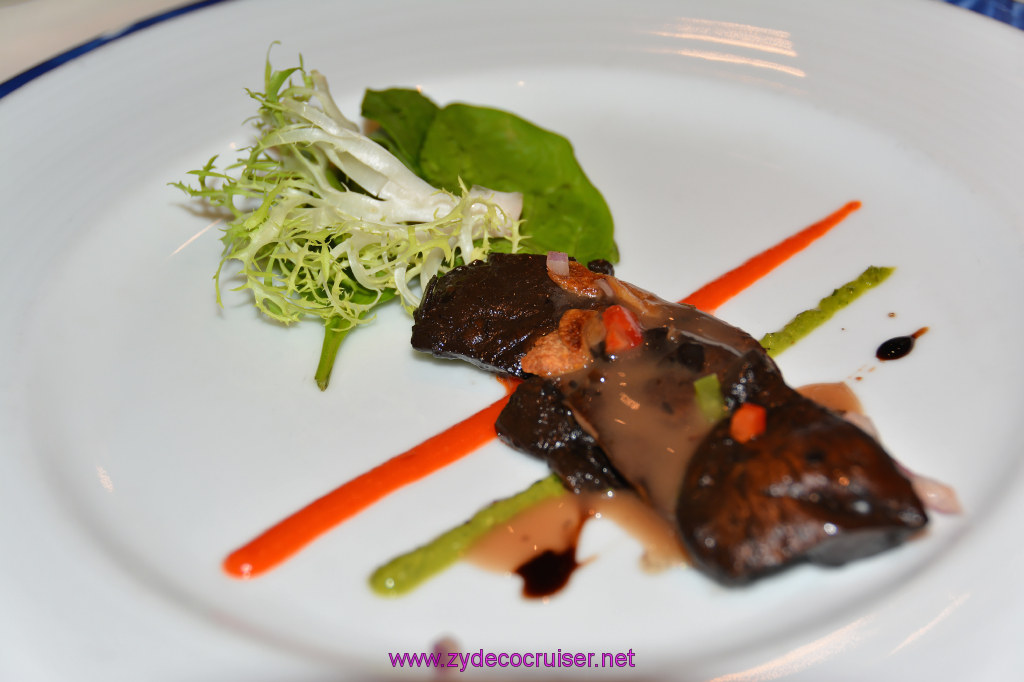 060: Carnival Miracle Alaska Cruise, Sea Day 2, MDR Dinner, Grilled Portabello Mushroom and Handpicked Mesclun Lettuce