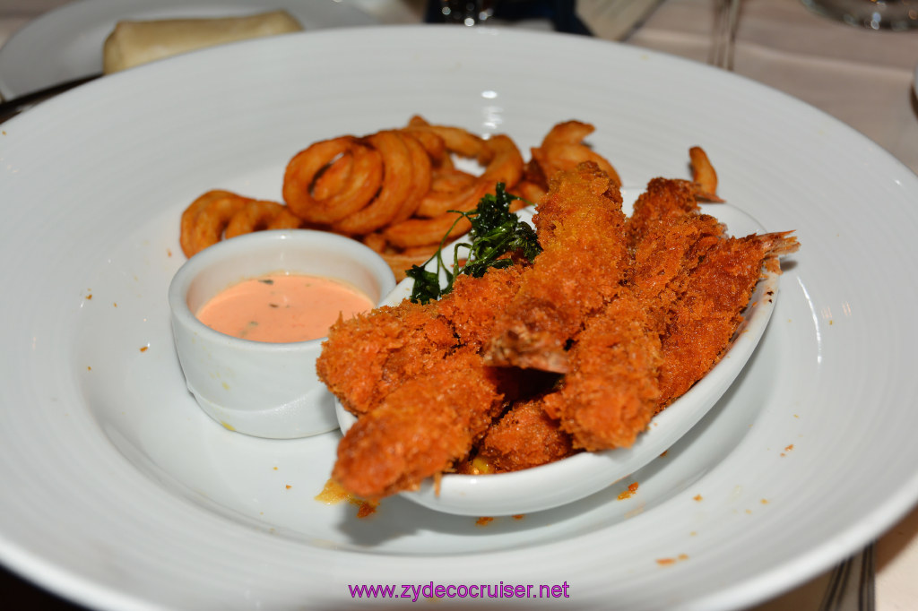 062: Carnival Miracle Alaska Cruise, Sea Day 2, MDR Dinner, Panko Crusted Jumbo Shrimp 