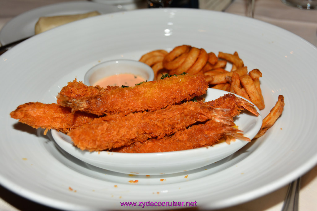 063: Carnival Miracle Alaska Cruise, Sea Day 2, MDR Dinner, Panko Crusted Jumbo Shrimp 