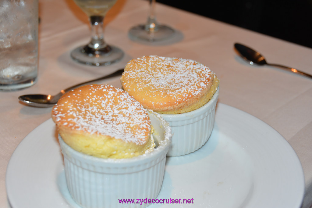 064: Carnival Miracle Alaska Cruise, Sea Day 2, MDR Dinner, Grand Marnier Soufflé (x2) 