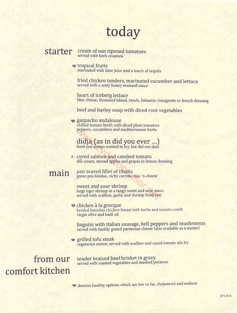 Dinner Menu 1