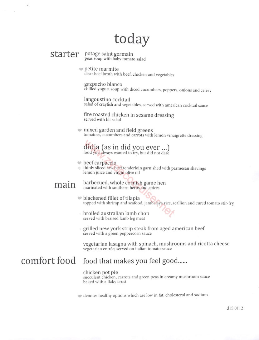 Dinner Menu 6