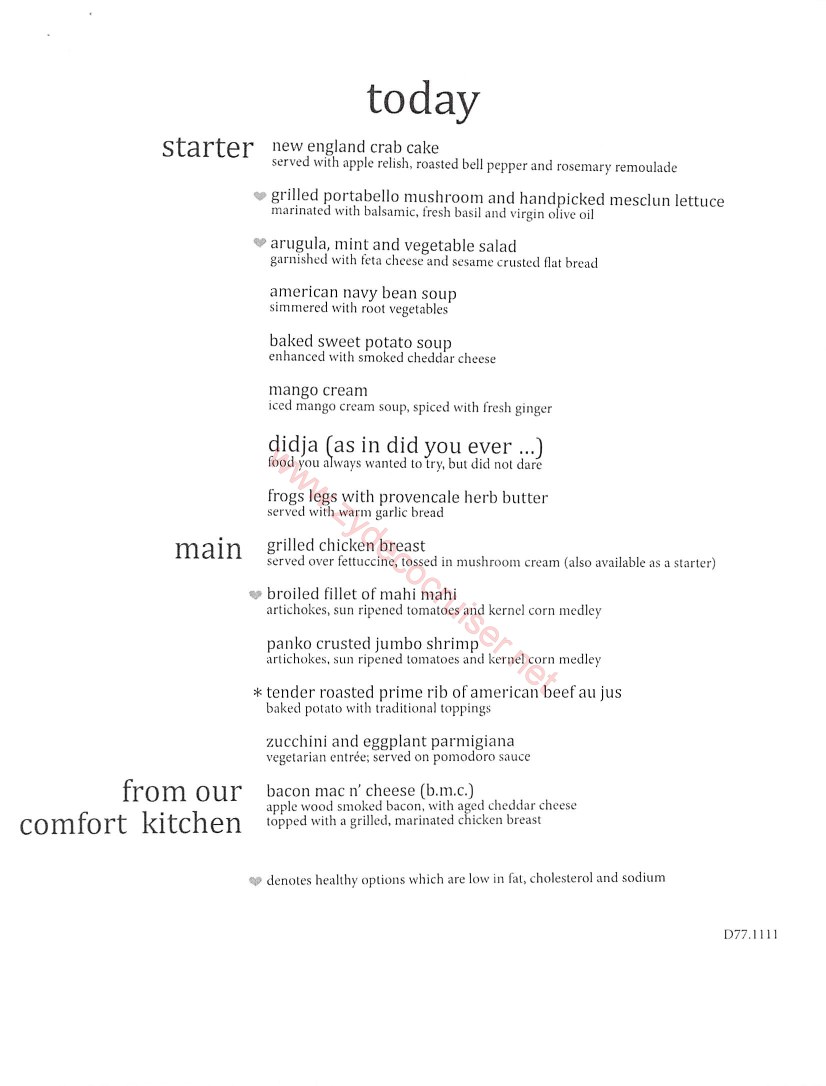 Dinner Menu 8