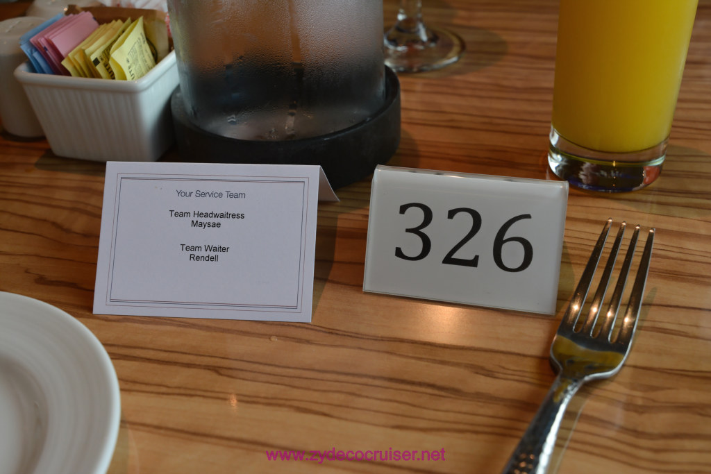 018: Carnival Panorama Inaugural Cruise, Sea Day, Sea Day Brunch, Table 326