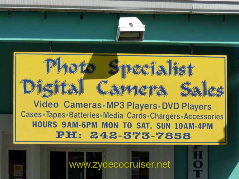 337: Carnival Sensation, Freeport, Bahamas, camera store, Lucaya