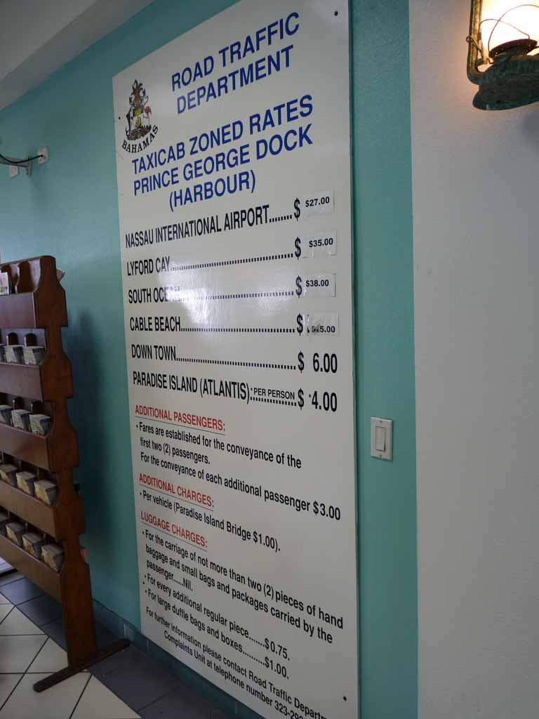 393: Carnival Sensation - Nassau - Taxi Rates