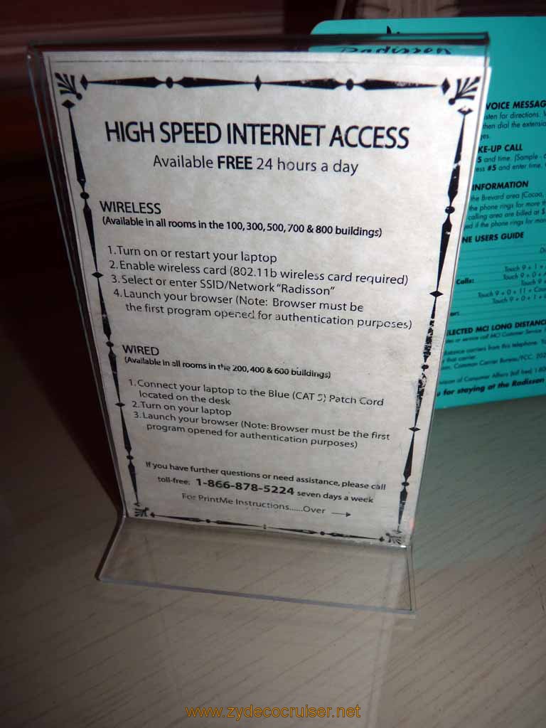 004: In our room at Radisson Resort at the Port - Free Internet access