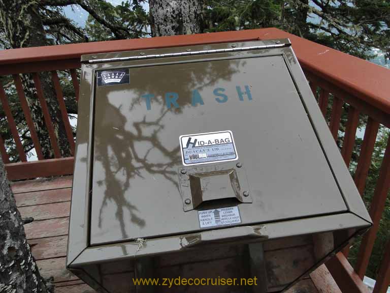 078: Carnival Spirit - Hid-A-Bag trash container, Mount Roberts, Juneau