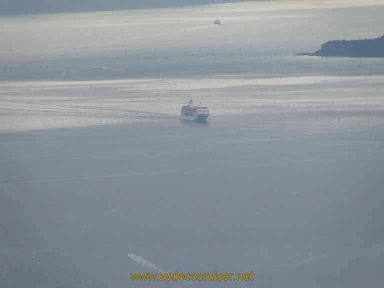 089: Carnival Spirit - View from Mount Roberts of a cruise ship approaching Juneau