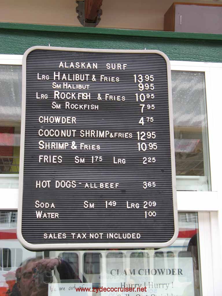 004: Carnival Spirit, Alaska, Ketchikan, There are several food kiosks on the dock