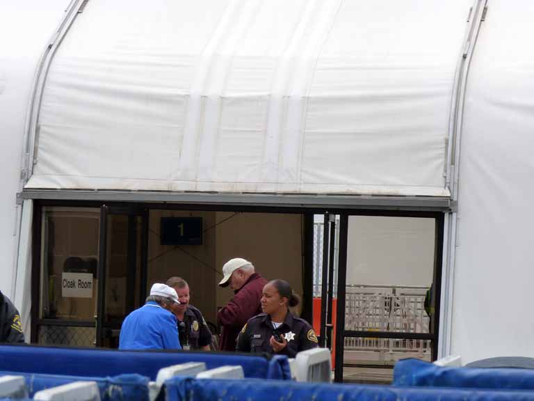 017: Carnival Spirit, San Diego/Ensenada - the secure but not secure luggage check area