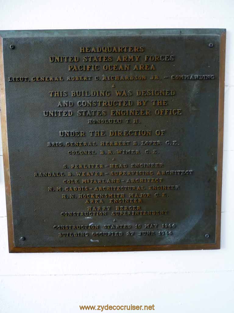 065: Carnival Spirit, Honolulu, Hawaii, Pearl Harbor VIP and Military Bases Tour, Fort Shafter, Richardson Hall, 