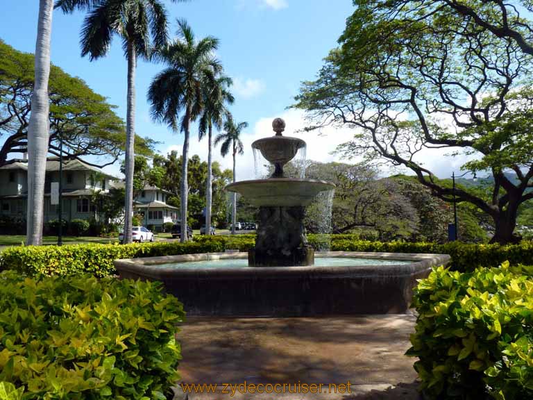 073: Carnival Spirit, Honolulu, Hawaii, Pearl Harbor VIP and Military Bases Tour, Fort Shafter, Italian Prisoner of War Fountain