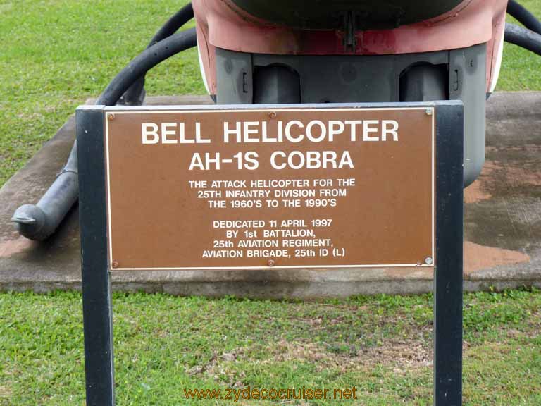 093: Carnival Spirit, Honolulu, Hawaii, Pearl Harbor VIP and Military Bases Tour, Schofield Barracks, Wheeler Army Airfield, Bell Helicopter, AH-1S Cobra