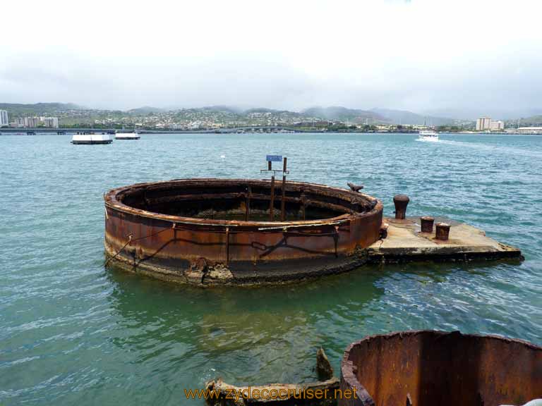 261: Carnival Spirit, Honolulu, Hawaii, Pearl Harbor VIP and Military Bases Tour, Pearl Harbor, Arizona Memorial, Base of Gun Turret