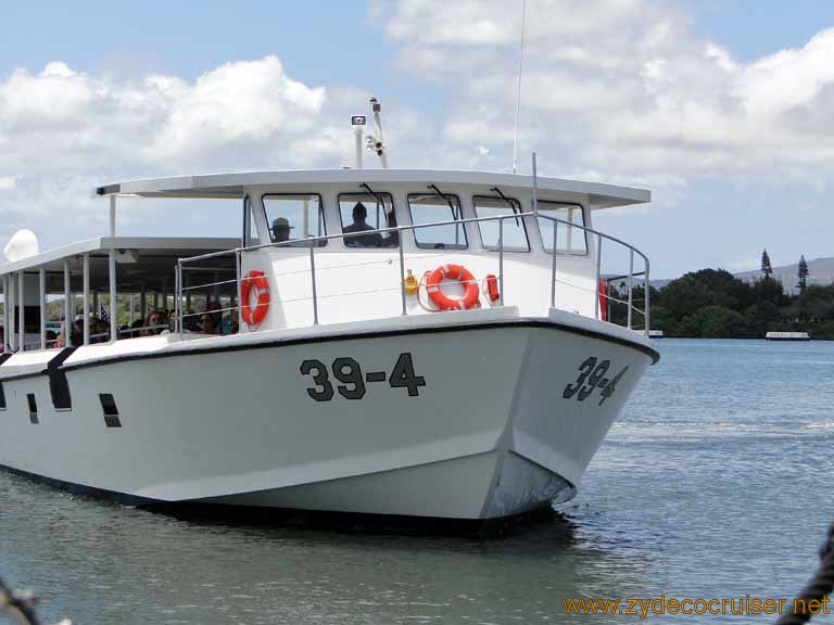 529: Carnival Spirit, Honolulu, Hawaii, Pearl Harbor VIP and Military Bases Tour, Pearl Harbor, Shuttle Boat