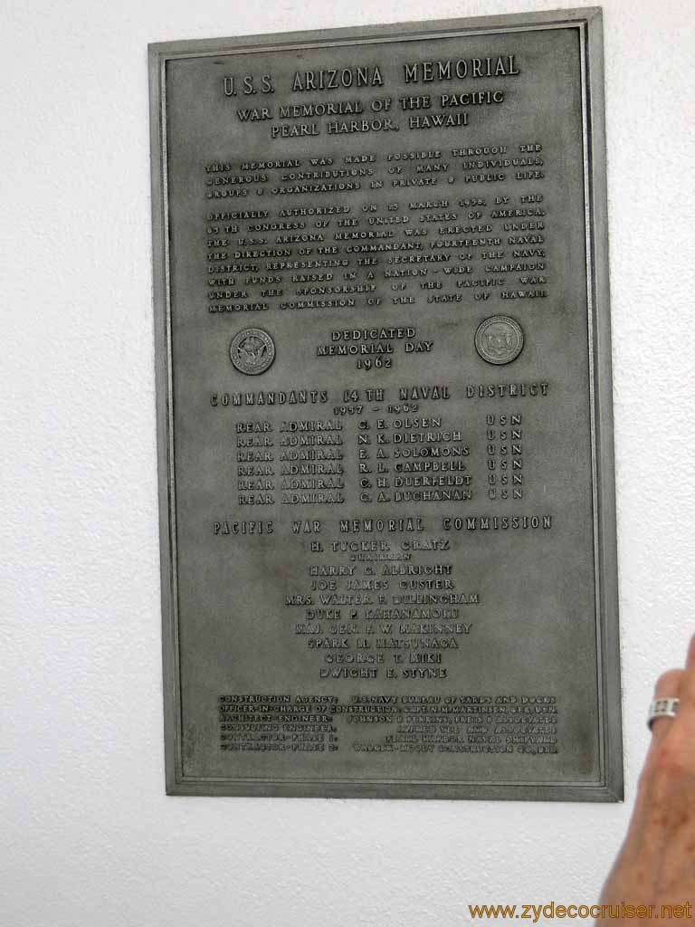 552: Carnival Spirit, Honolulu, Hawaii, Pearl Harbor VIP and Military Bases Tour, U.S.S. Arizona Memorial, War Memorial of the Pacific, Pearl Harbor, Hawaii