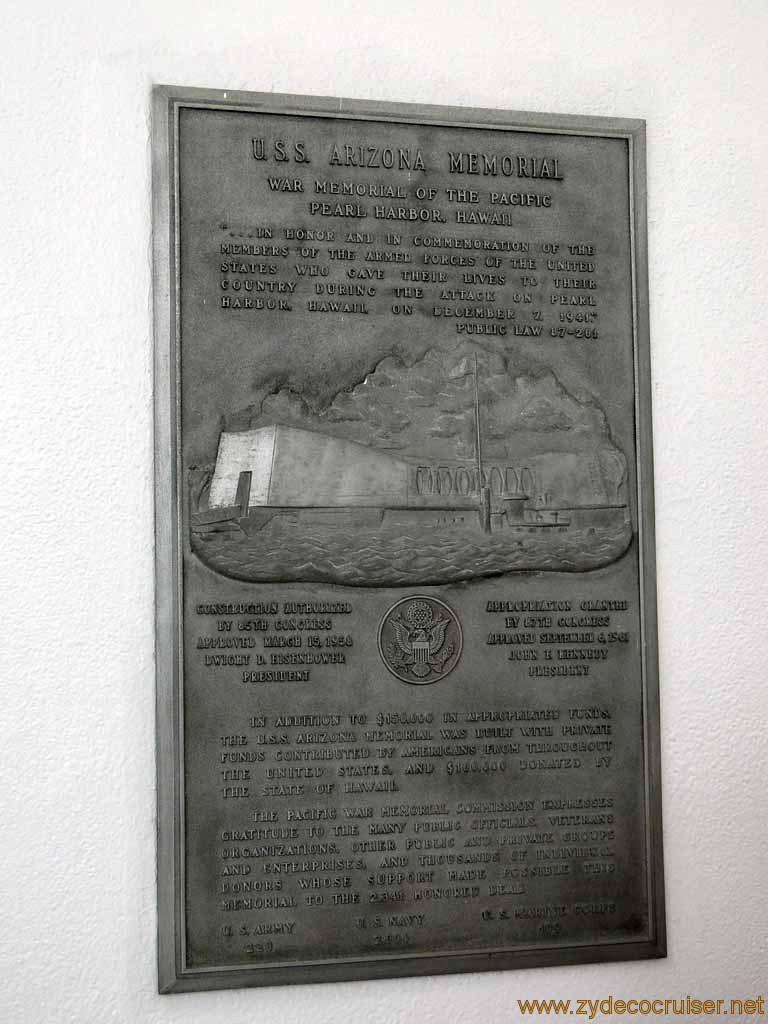 553: Carnival Spirit, Honolulu, Hawaii, Pearl Harbor VIP and Military Bases Tour, U.S.S. Arizona Memorial, War Memorial of the Pacific, Pearl Harbor, Hawaii