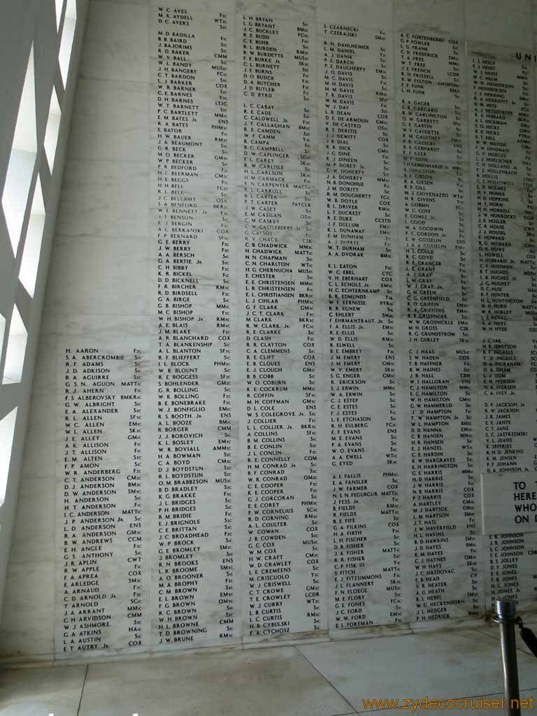 563: Carnival Spirit, Honolulu, Hawaii, Pearl Harbor VIP and Military Bases Tour, Pearl Harbor, Arizona Memorial, Shrine Room Wall