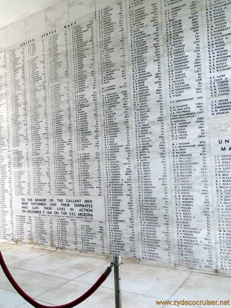 571: Carnival Spirit, Honolulu, Hawaii, Pearl Harbor VIP and Military Bases Tour, Pearl Harbor, Arizona Memorial, Shrine Room Wall