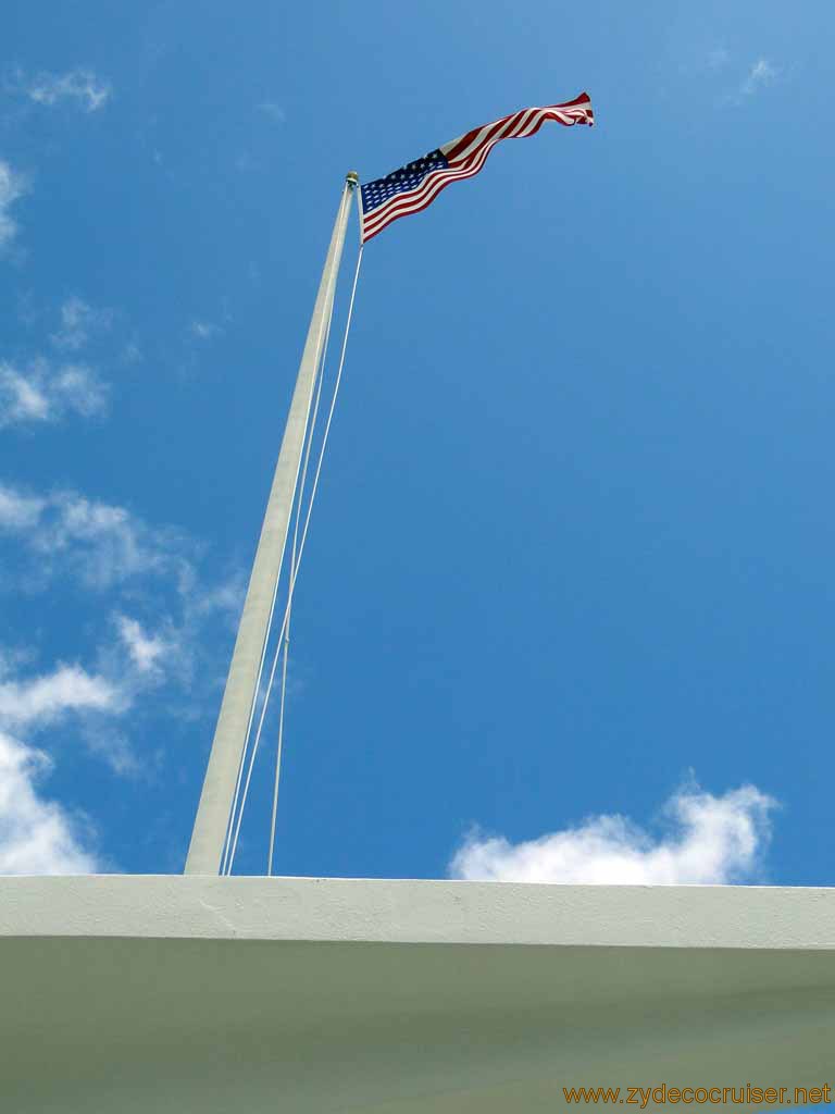 580: Carnival Spirit, Honolulu, Hawaii, Pearl Harbor VIP and Military Bases Tour, Pearl Harbor, Arizona Memorial, Flagpole