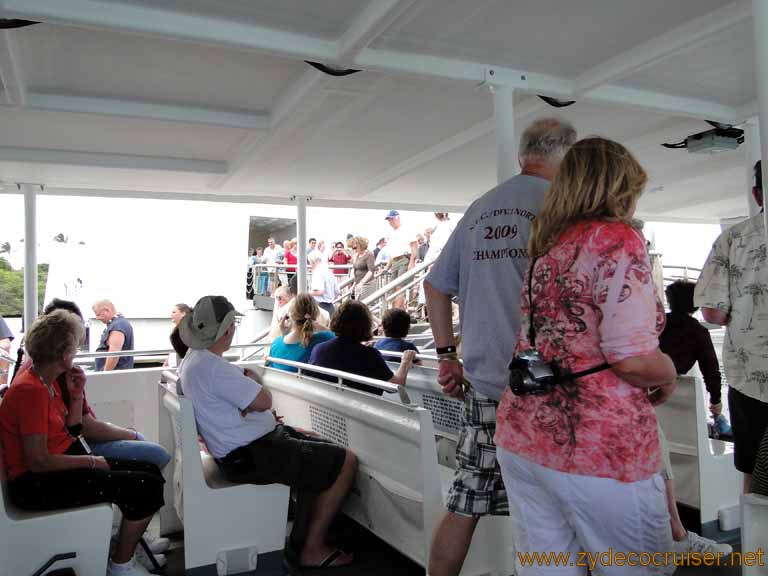 596: Carnival Spirit, Honolulu, Hawaii, Pearl Harbor VIP and Military Bases Tour, Pearl Harbor, boarding shuttle boat after Arizona Memorial