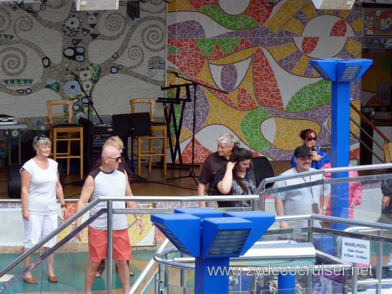 111: Carnival Spirit, Sea Day 3 - Dome Pool Area - Water Ballet Practice ?