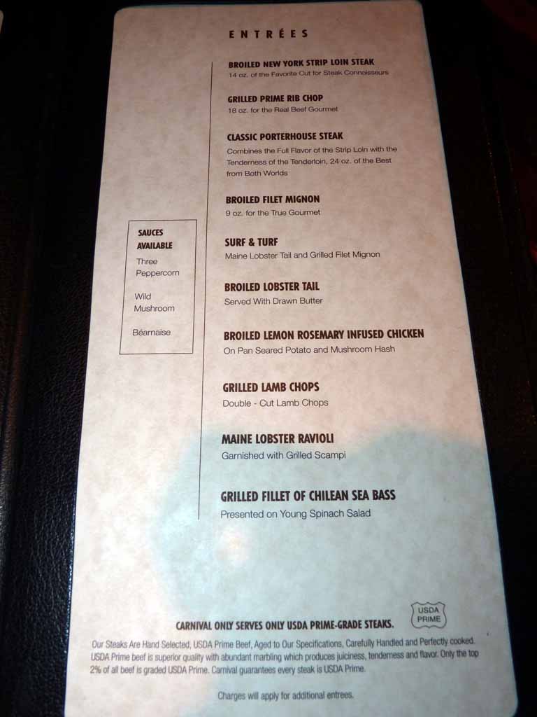 028: Carnival Spirit, Hawaii Cruise, Sea Day 5 - Nouveau Supper Club Menu