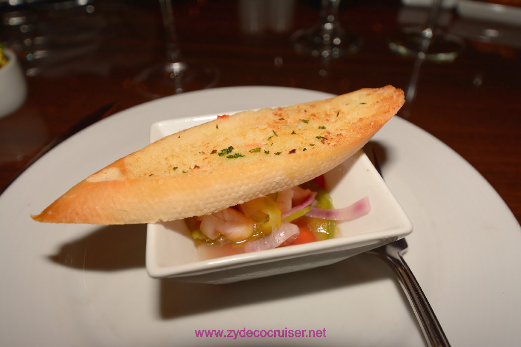 014: Carnival Splendor Panama Canal Journey Cruise, Sea Day 2, MDR Dinner, Shrimp Escabeche