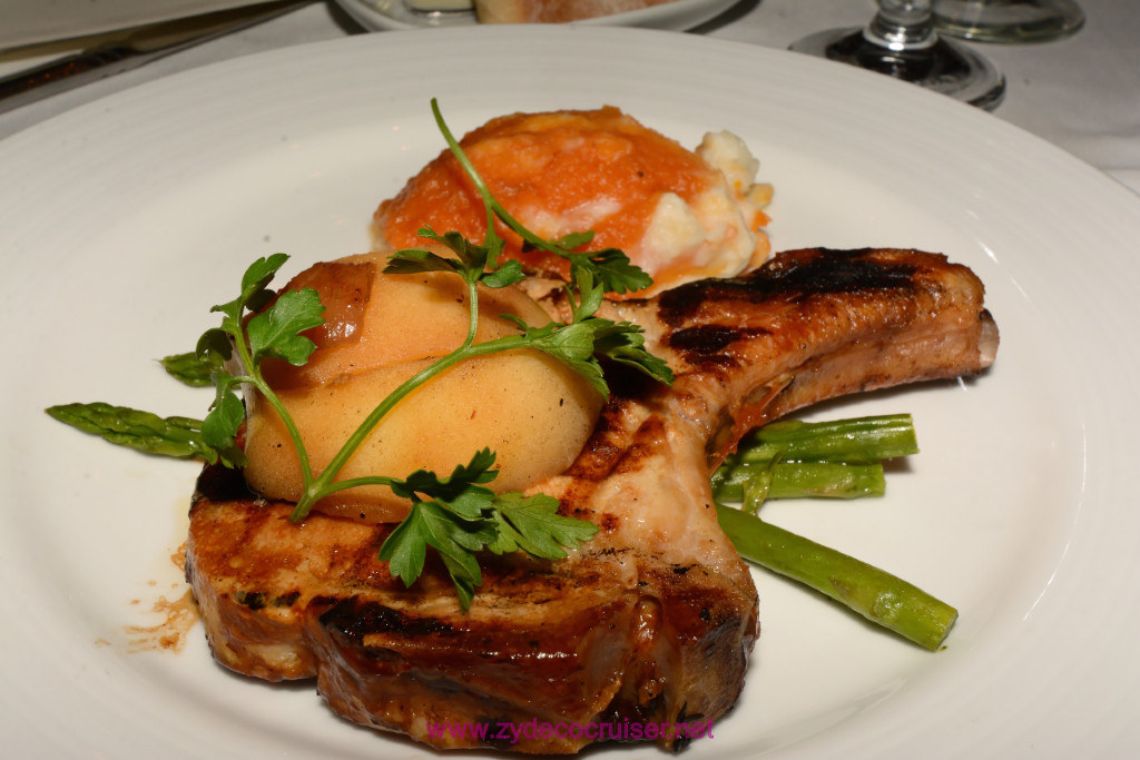 103: Carnival Splendor Panama Canal Journey Cruise, Sea Day 3, 2nd Elegant Night, MDR Dinner, Pork Chop