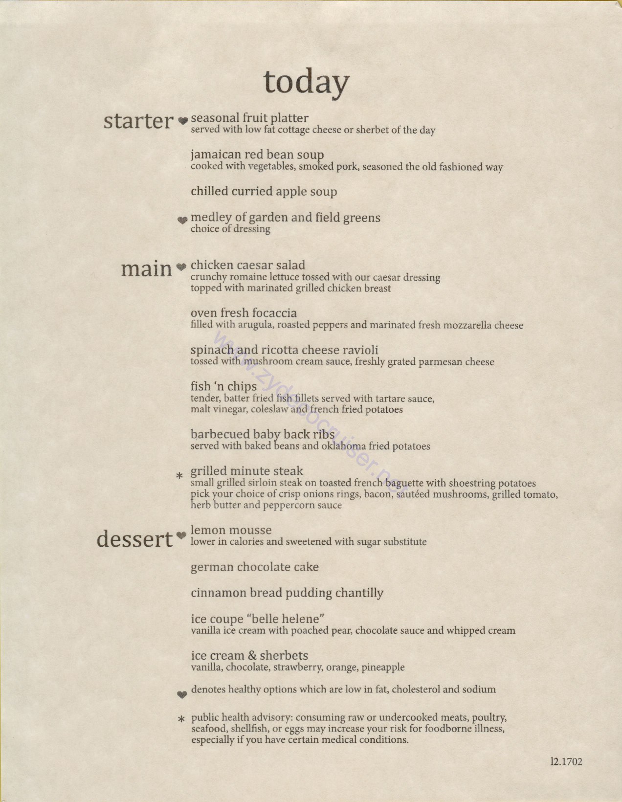 MDR Lunch Menu