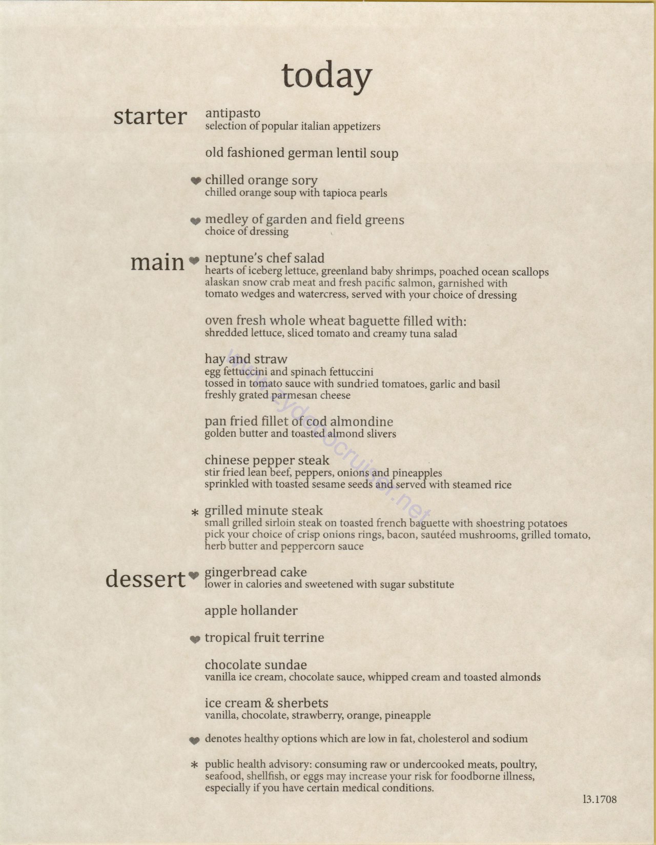 MDR Lunch Menu