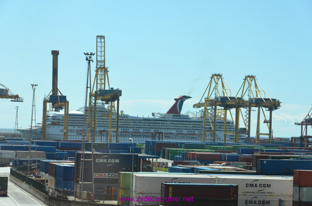 007: Carnival Sunshine Cruise, Barcelona, Embarkation, first glimpse of the new Carnival Sunshine