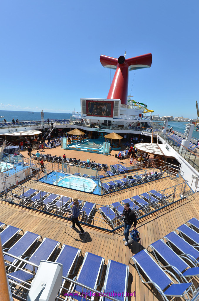 056: Carnival Sunshine Cruise, Barcelona, Embarkation, Serenity looking aft, 