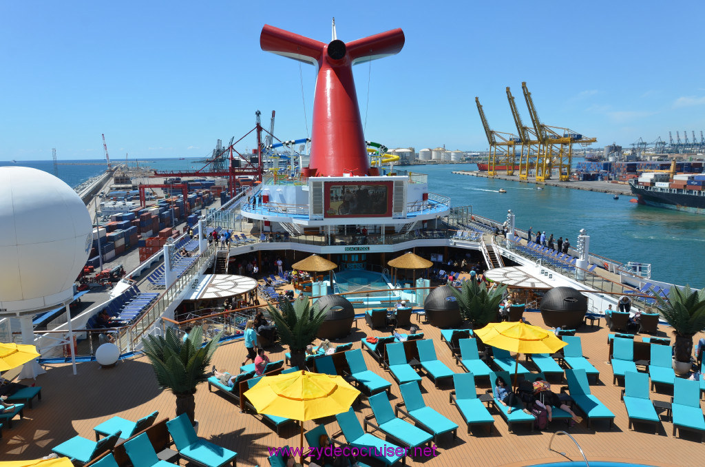 069: Carnival Sunshine Cruise, Barcelona, Embarkation, Serenity Looking Aft, 