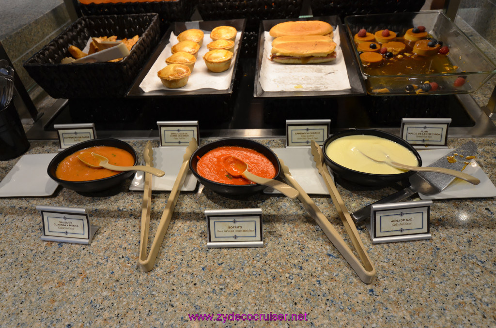 217: Carnival Sunshine Cruise, Barcelona, Embarkation, Sauces, Salsa de Guayaba y Menta, Sofrito, and Aioli de Ajo