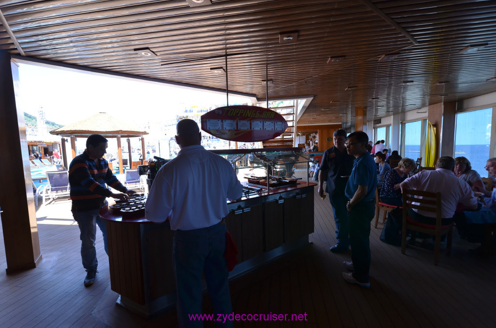 230: Carnival Sunshine Cruise, Barcelona, Embarkation, Guy's Burger Joint Fixings, 