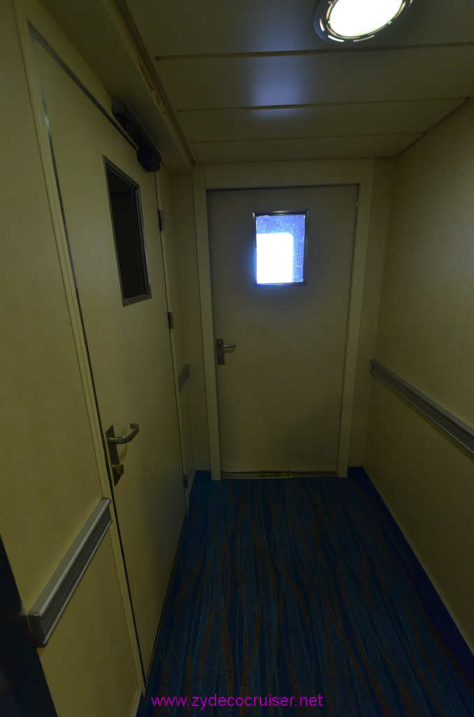 293: Carnival Sunshine Cruise, Barcelona, Embarkation, Door to Forward Observation Area, 