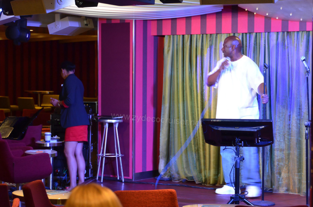 413: Carnival Sunshine Cruise, Barcelona, Embarkation, Limelight Lounge, Karaoke, 