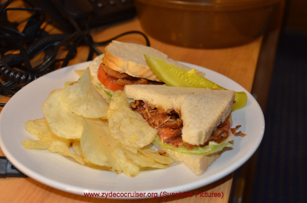 004: Carnival Sunshine Cruise, Marseilles, Room Service BLT for Breakfast