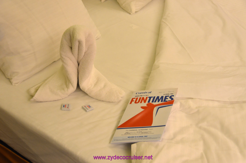 136: Carnival Sunshine Cruise, Marseilles, Towel Animal, Walrus, 