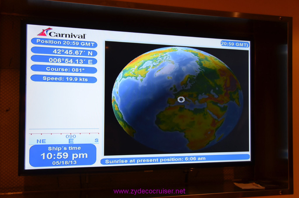 138: Carnival Sunshine Cruise, Marseilles, TV GPS Map, 