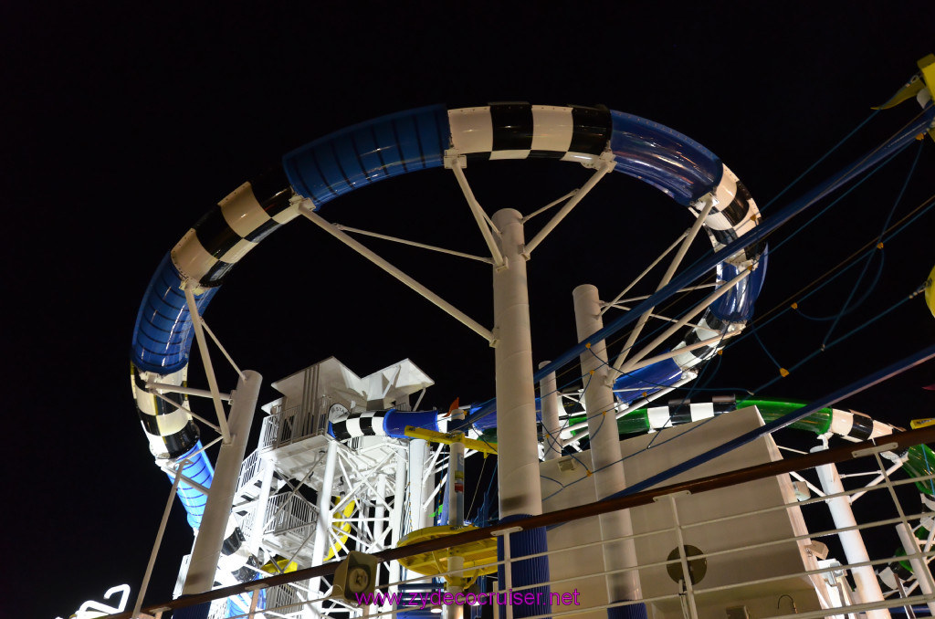 146: Carnival Sunshine Cruise, Marseilles, Waterslide at Night, 