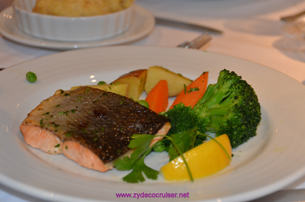 396: Carnival Sunshine Cruise, La Spezia, MDR Diner, Broiled Filet of Atlantic Salmon, 