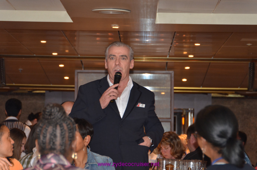 398: Carnival Sunshine Cruise, La Spezia, MDR Diner, Senior Maitre d' Ken Byrne, 