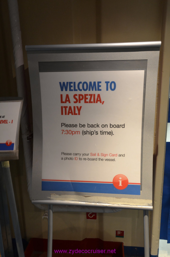 011: Carnival Sunshine Cruise, La Spezia, Welcome, 